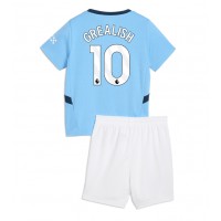 Manchester City Jack Grealish #10 Koti Peliasu Lasten 2024-25 Lyhythihainen (+ Lyhyet housut)